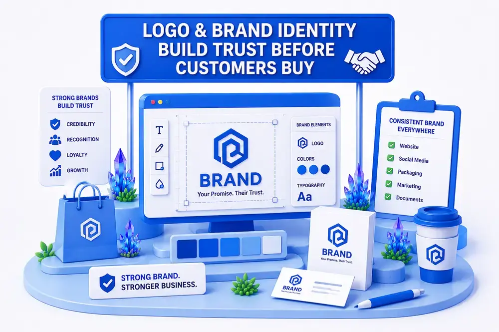 Logo and brand identity design for business growth